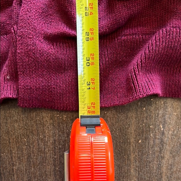 Eggplant-colored Cardigan Sweater with Hood and Open Front - Picture 9 of 10